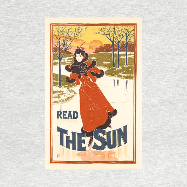 READ THE SUN by Louis Rhead 1896 Maitres De L' Affiche Lithograph Art by vintageposters